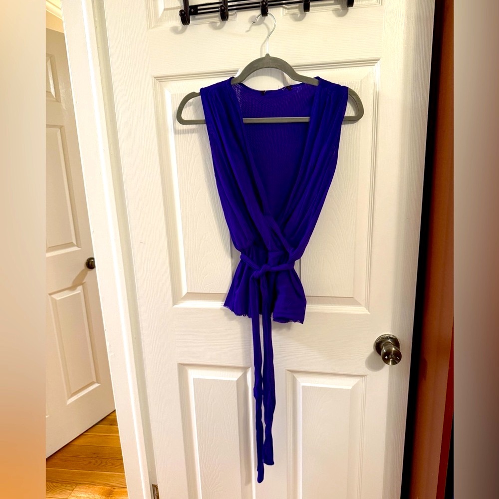 Anthropologie Purple Wrap Tank Top